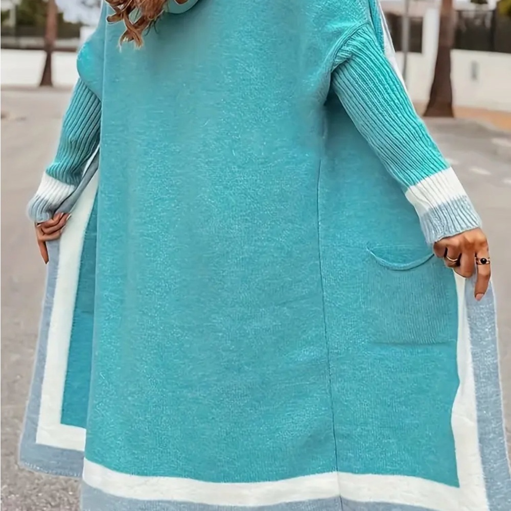 SO CHIC BOUTIQUE COLOR BLOCK CARDIGAN! BRAND NEW! - Picture 8 of 9